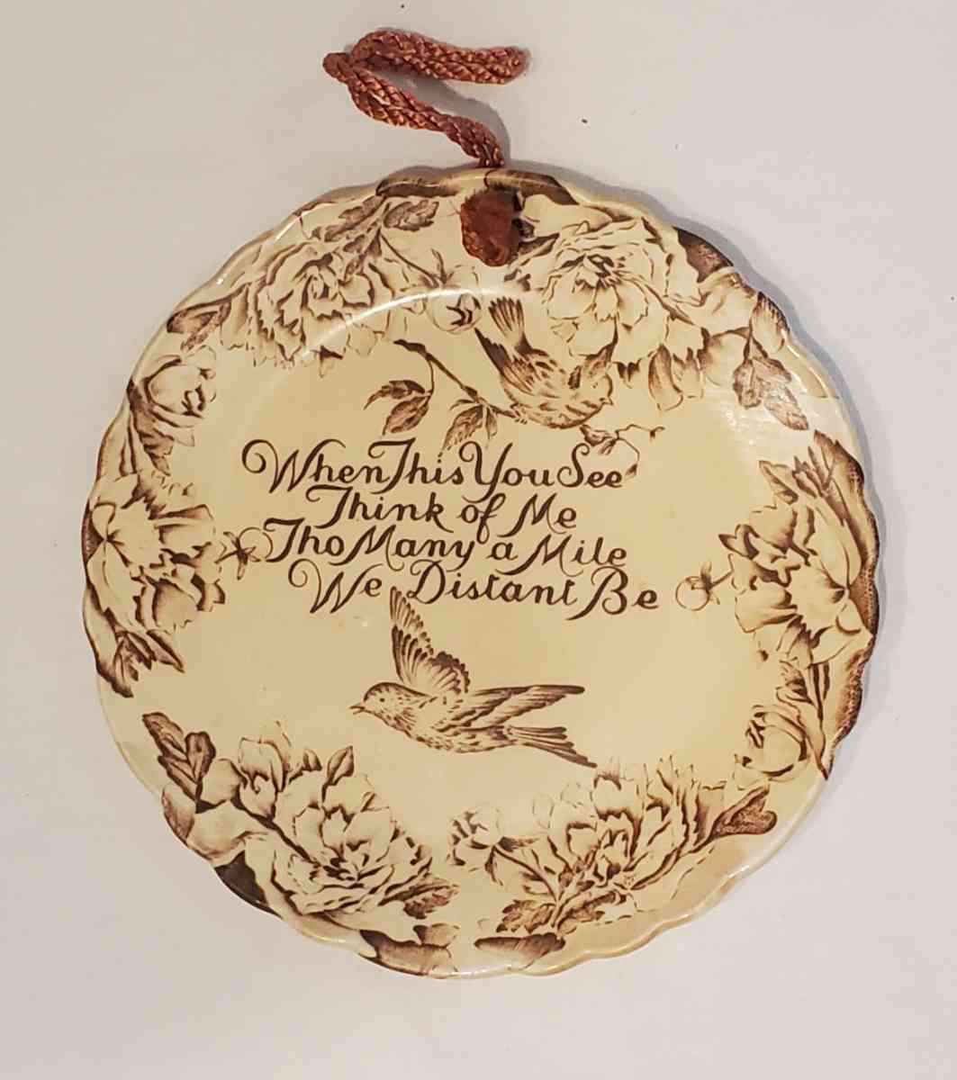 Antique Royal Crownford Ironstone Hanging Plate - Fort Worth, Texas - FleaMarketBay