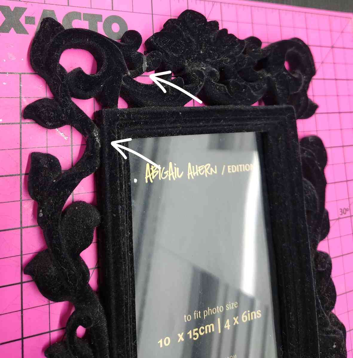 Abigail Ahern Black Velvet Baroque 4x6 Picture Frame - Kenner, Louisiana - FleaMarketBay