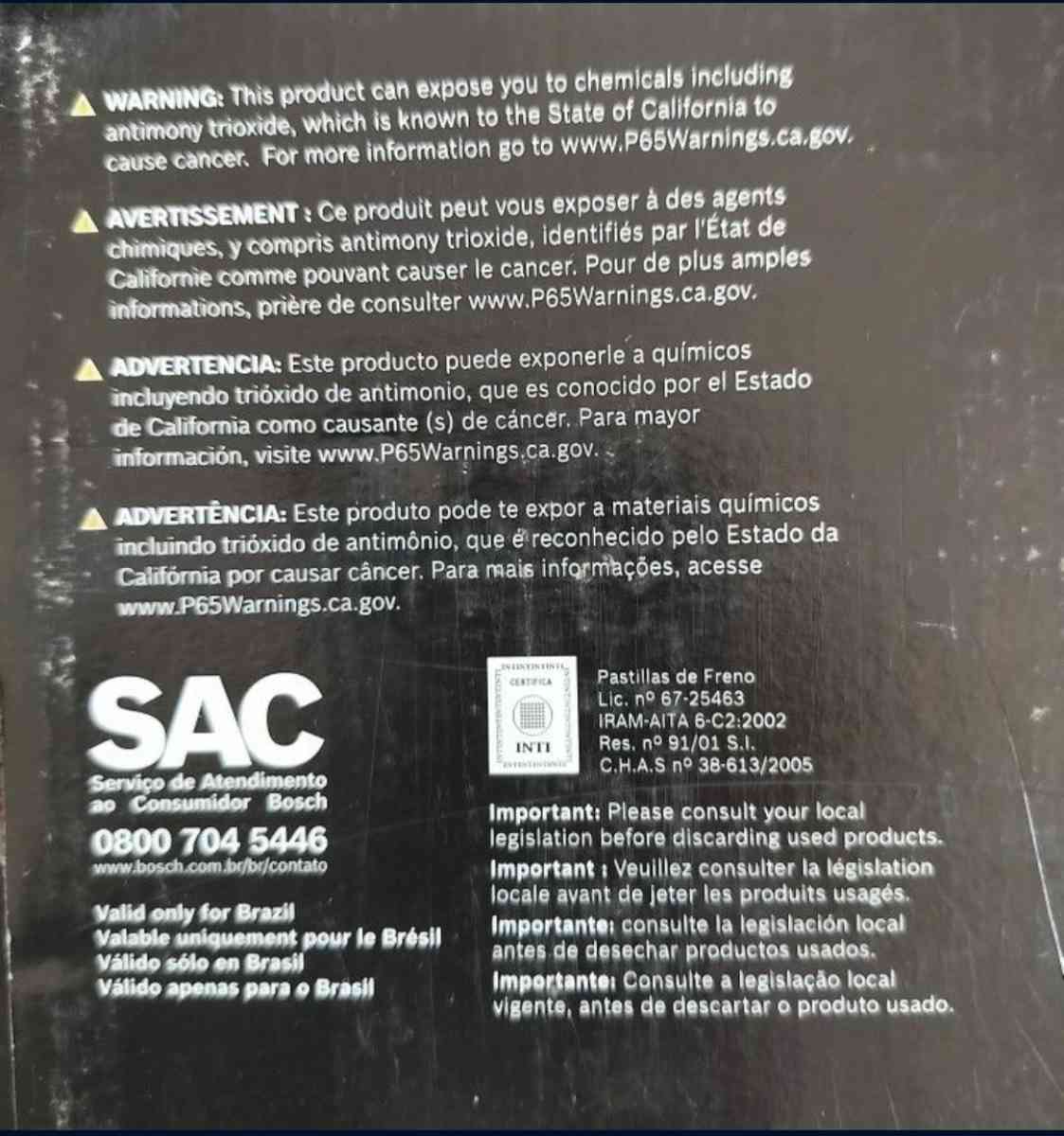 Open Box Unused Bosch Premium Brake Kit - San Diego, California - FleaMarketBay