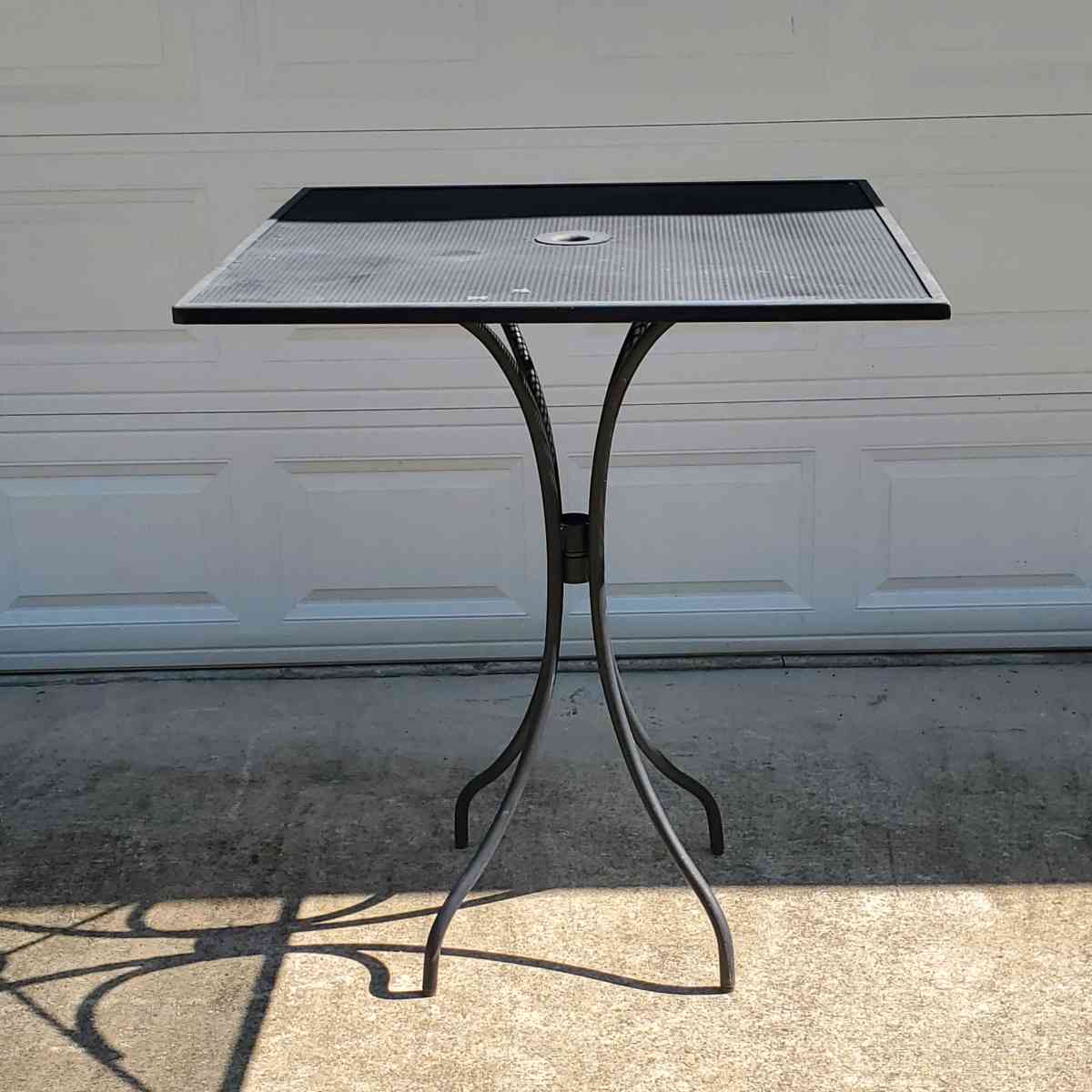 Bar Height Wrought Iron Table W Umbrella Hole 36x36x42 - Rock Island, Tennessee - FleaMarketBay