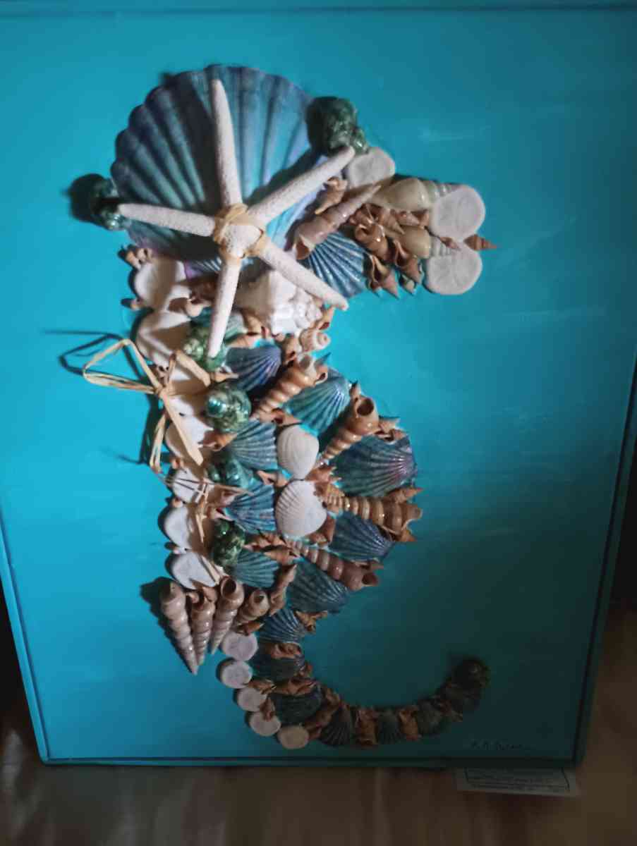 Sea Horse on Aqua Frame - Bakersfield, California - FleaMarketBay