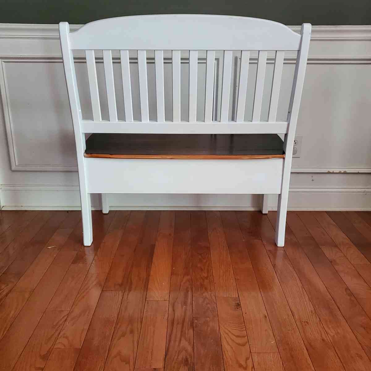 Wooden Bench W Storage - Rock Island, Tennessee - FleaMarketBay