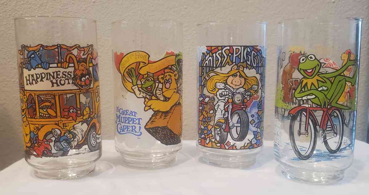 Vintage 1981 McDonalds Drinking Glasses The Muppets in The G - Fort Worth, Texas - FleaMarketBay
