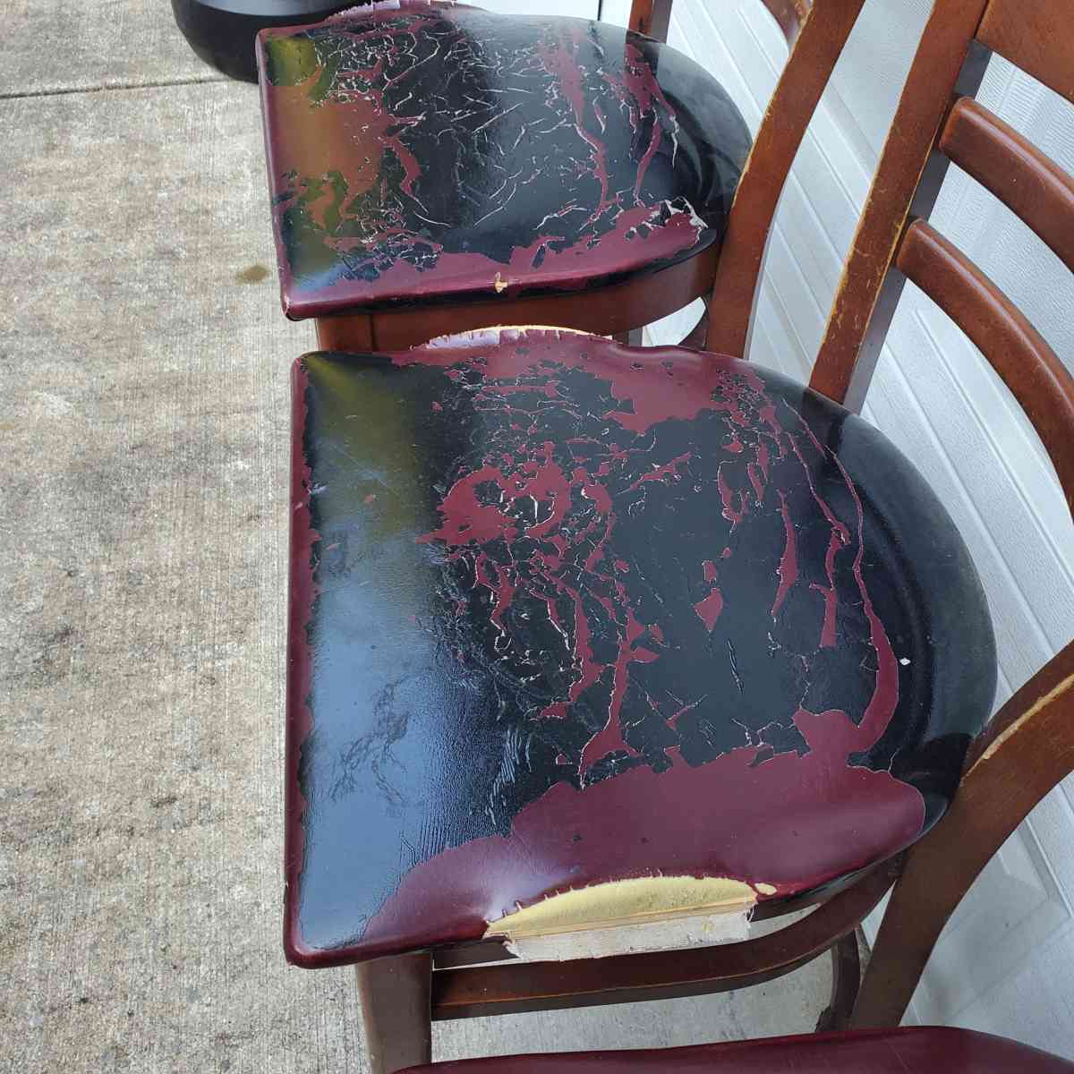 4 Bar Height Wooden Chairs  Cushions Are Rough  RRR Furnitu - Rock Island, Tennessee - FleaMarketBay