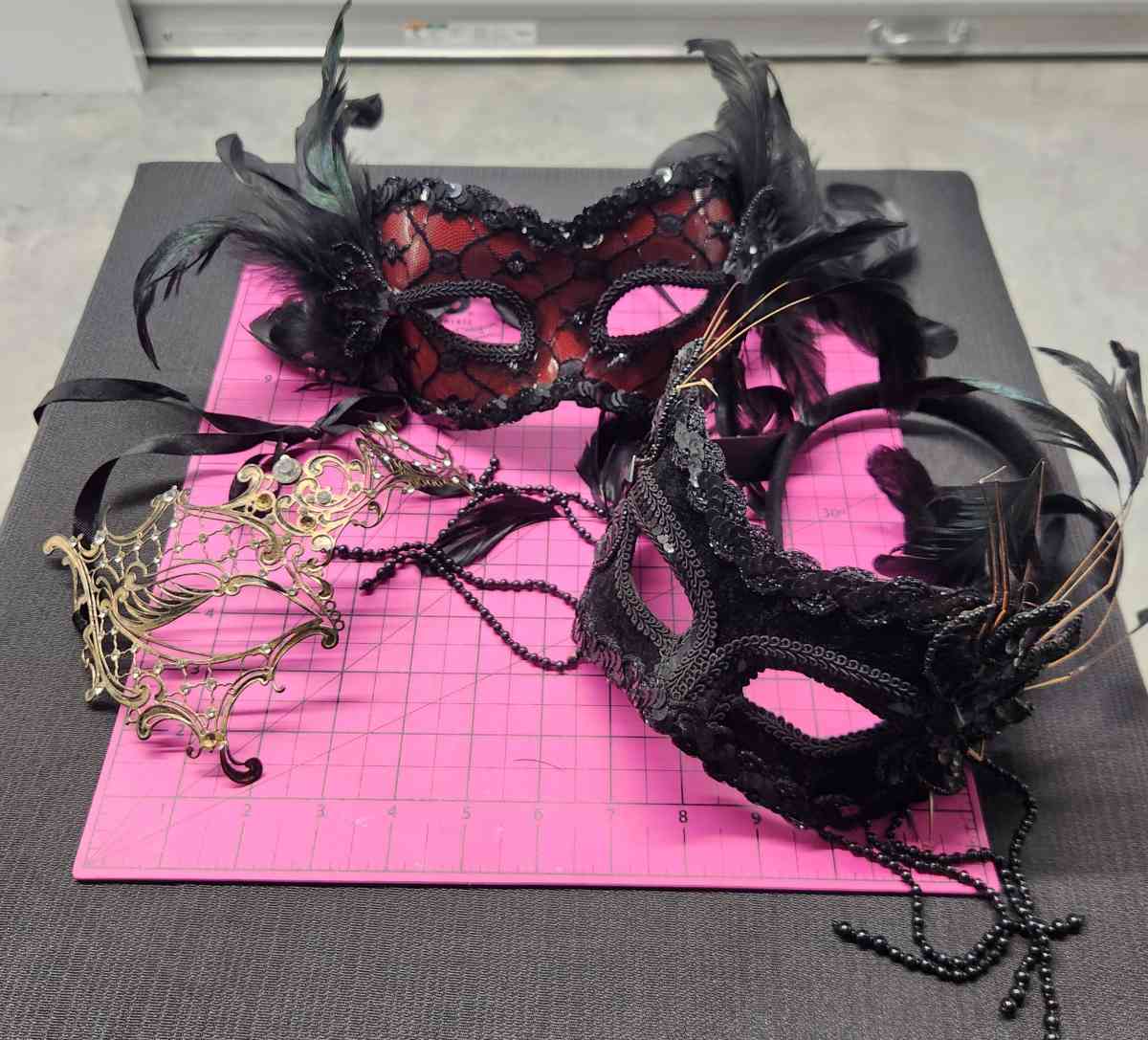 3pcs MasqueradeMardi GrasParty Half Masks - Kenner, Louisiana