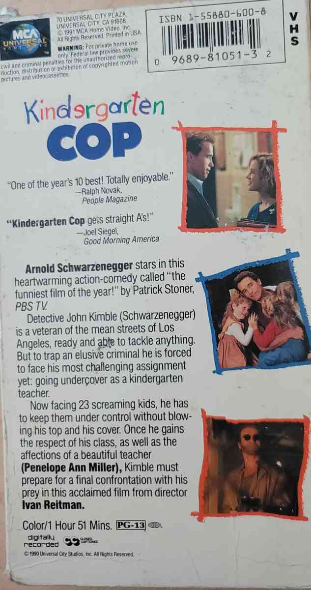 Kindergarten Cop VHS movie cheap - Campbell, California - FleaMarketBay