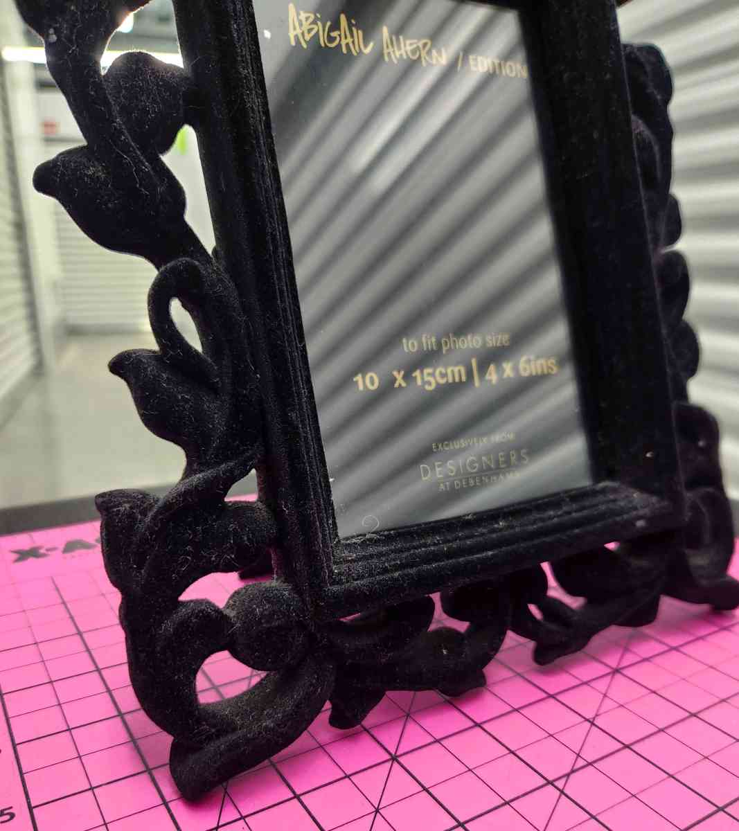 Abigail Ahern Black Velvet Baroque 4x6 Picture Frame - Kenner, Louisiana - FleaMarketBay