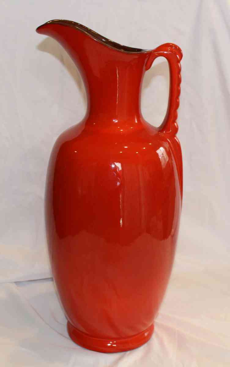 Vintage 17in Frankhoma Red Pitcher 77A - Fort Worth, Texas - FleaMarketBay