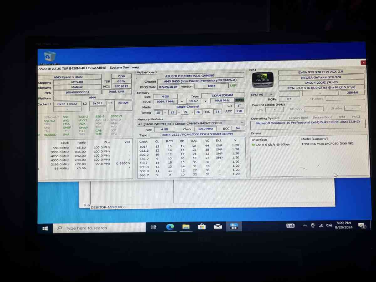 Gaming PC Ryzen 5 3600  GTX 970  8 GB RAM - Saint Paul, Minnesota - FleaMarketBay