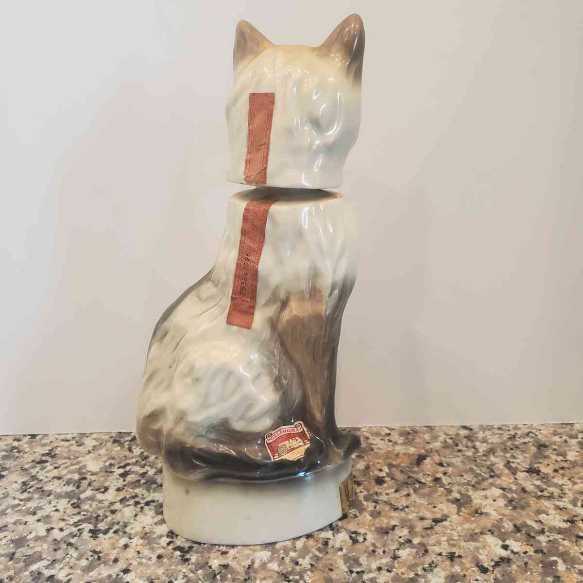 Vintage 1960s Jim Beam Cat Decanter - Fort Worth, Texas - FleaMarketBay