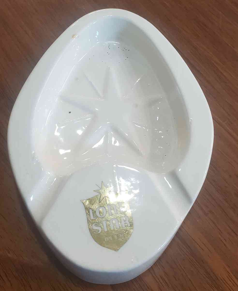 Vintage Lone Star Beer Ceramic Ashtray - Fort Worth, Texas - FleaMarketBay