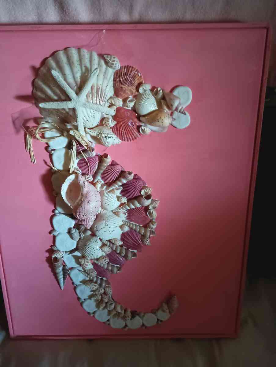 Sea Horse Peach Framed - Bakersfield, California - FleaMarketBay