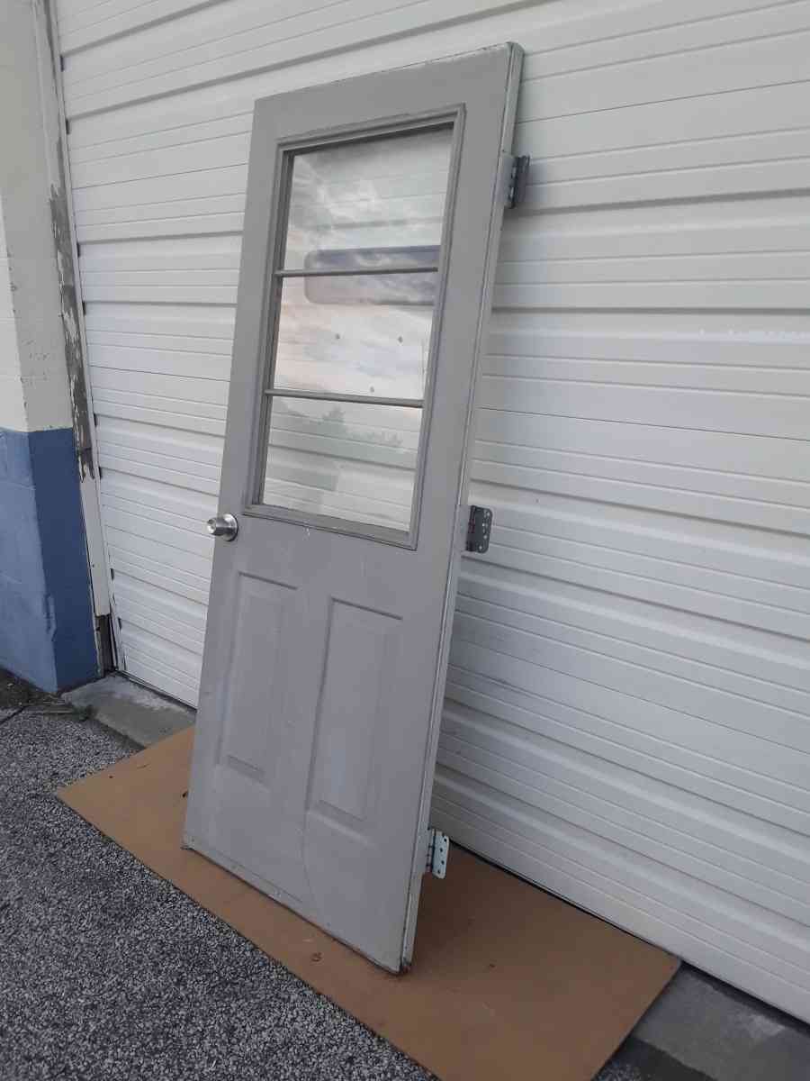 Nice Light Gray Entryway Steel Door with Glass 32 X 80 RH - Williamstown, New Jersey - FleaMarketBay