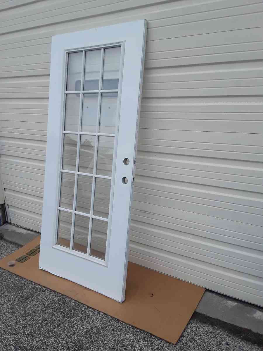 Nice White 15 Light Steel Door with HingesLeft Hand Swing - Williamstown, New Jersey - FleaMarketBay