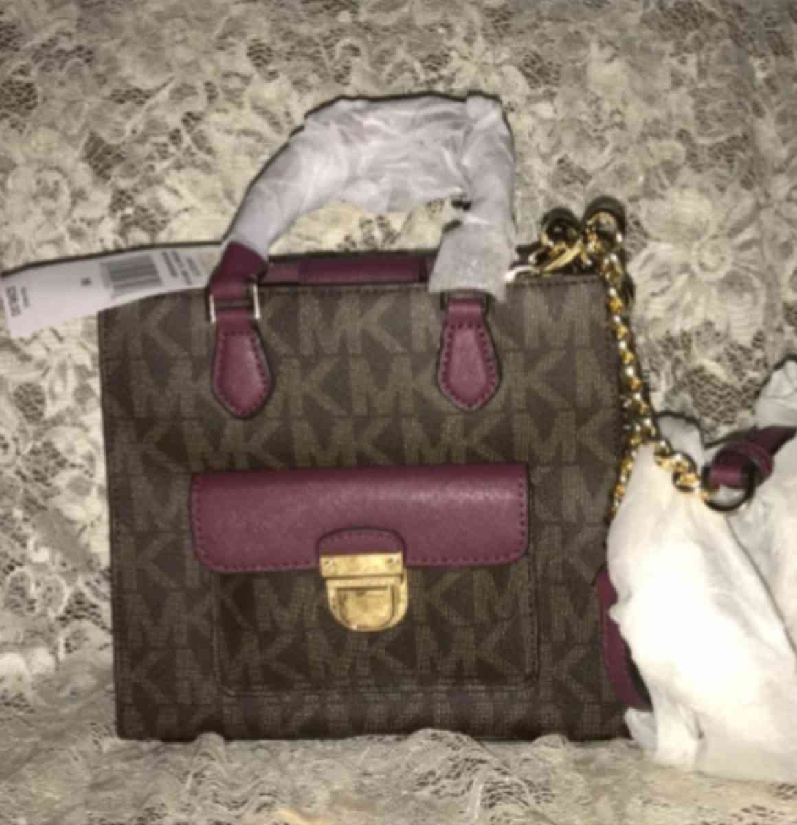 New MICHAEL KORS Bridgette Mini Messenger BrownPlum MK Logo - Austin, Arkansas - FleaMarketBay