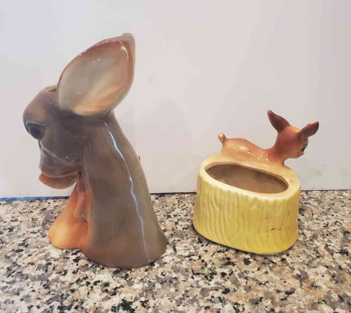 1950s Vintage Deer Bambi  Royal Copley Deer and Doe Planter - Fort Worth, Texas - FleaMarketBay