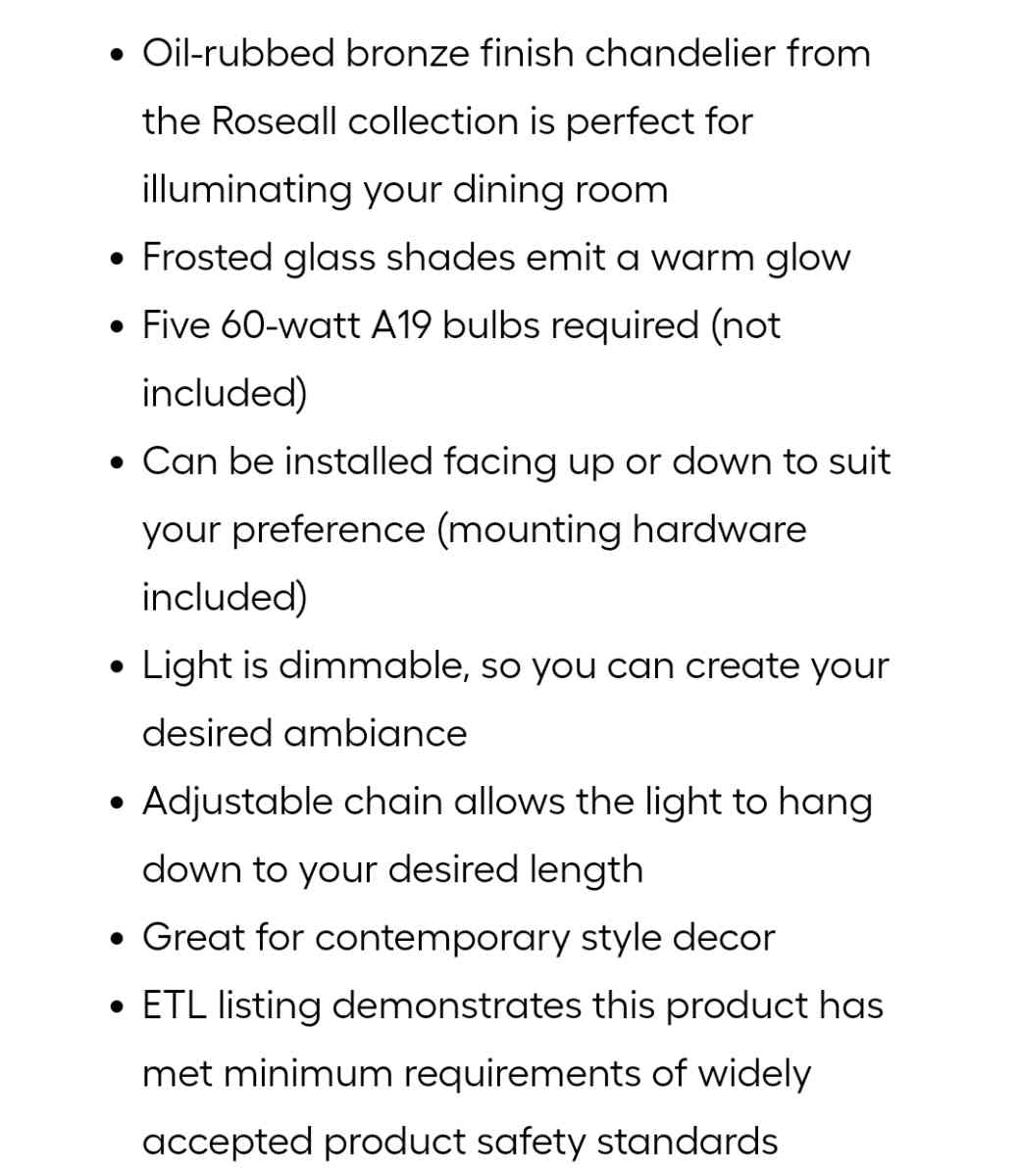 Project Source 5 Light Chandelier - Homosassa, Florida - FleaMarketBay