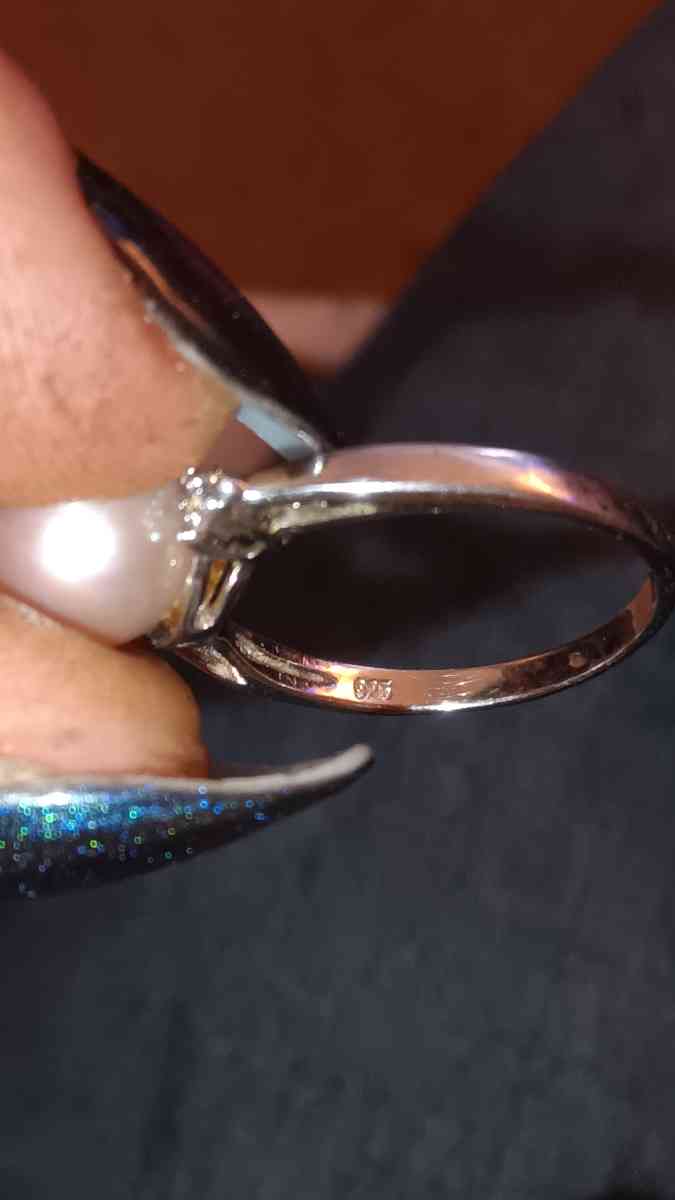 pink pearl with diamond stamped 925 and FIC - Brooksville, Florida - FleaMarketBay