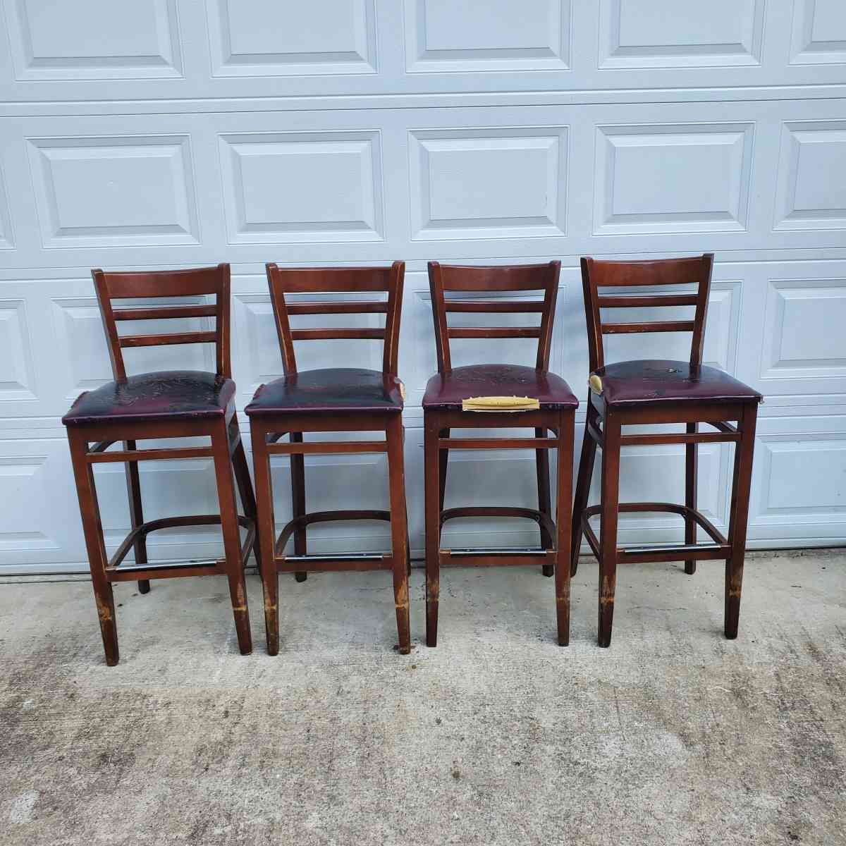 4 Bar Height Wooden Chairs  Cushions Are Rough  RRR Furnitu - Rock Island, Tennessee