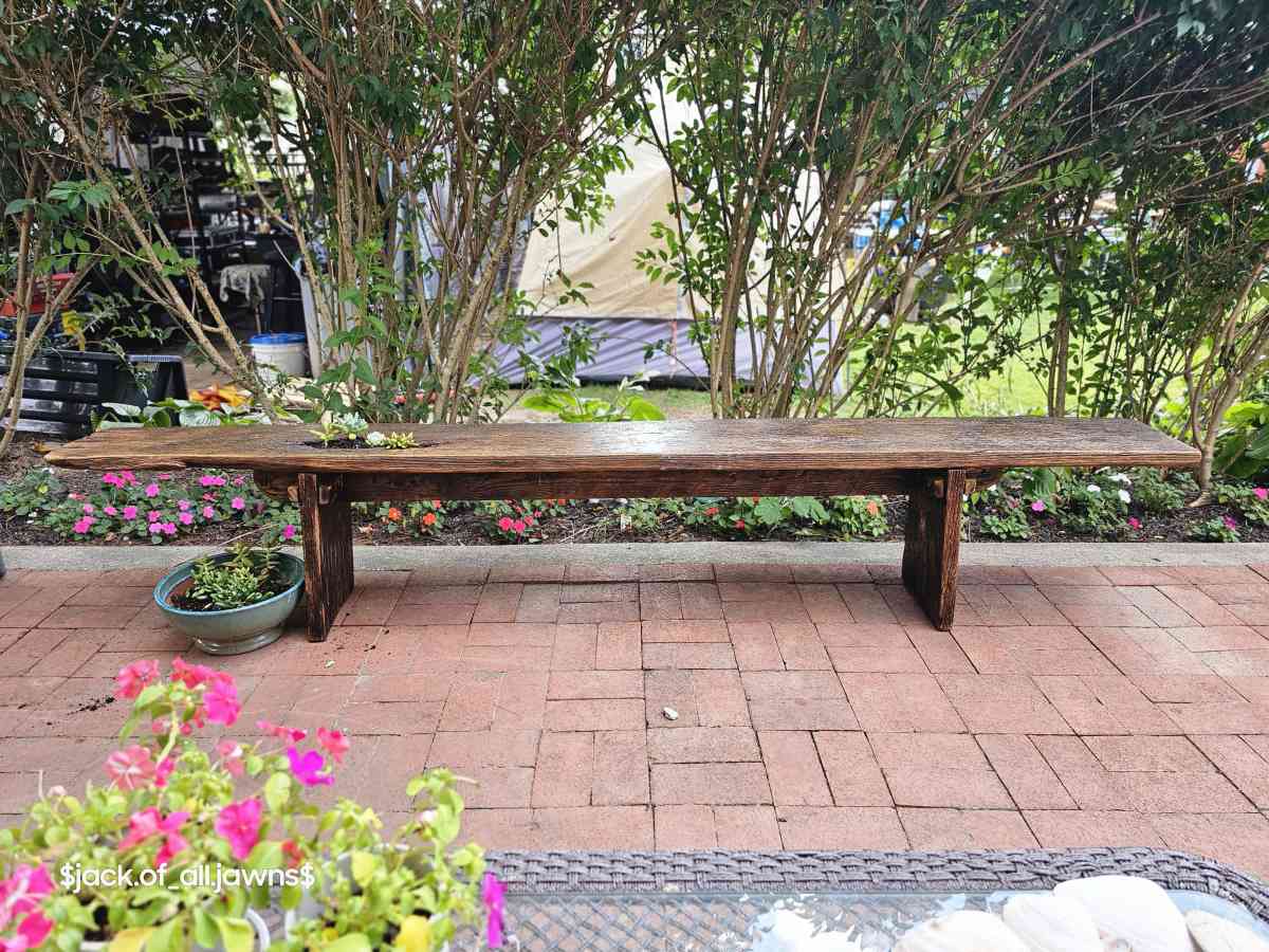 Reclaimed oak board bench 1839 - Abington, Pennsylvania