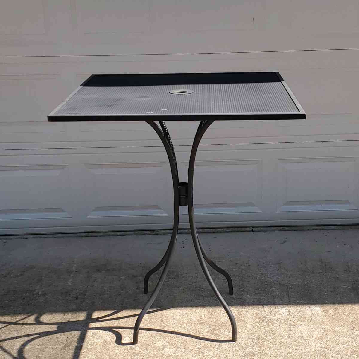 Bar Height Wrought Iron Table W Umbrella Hole 36x36x42 - Rock Island, Tennessee