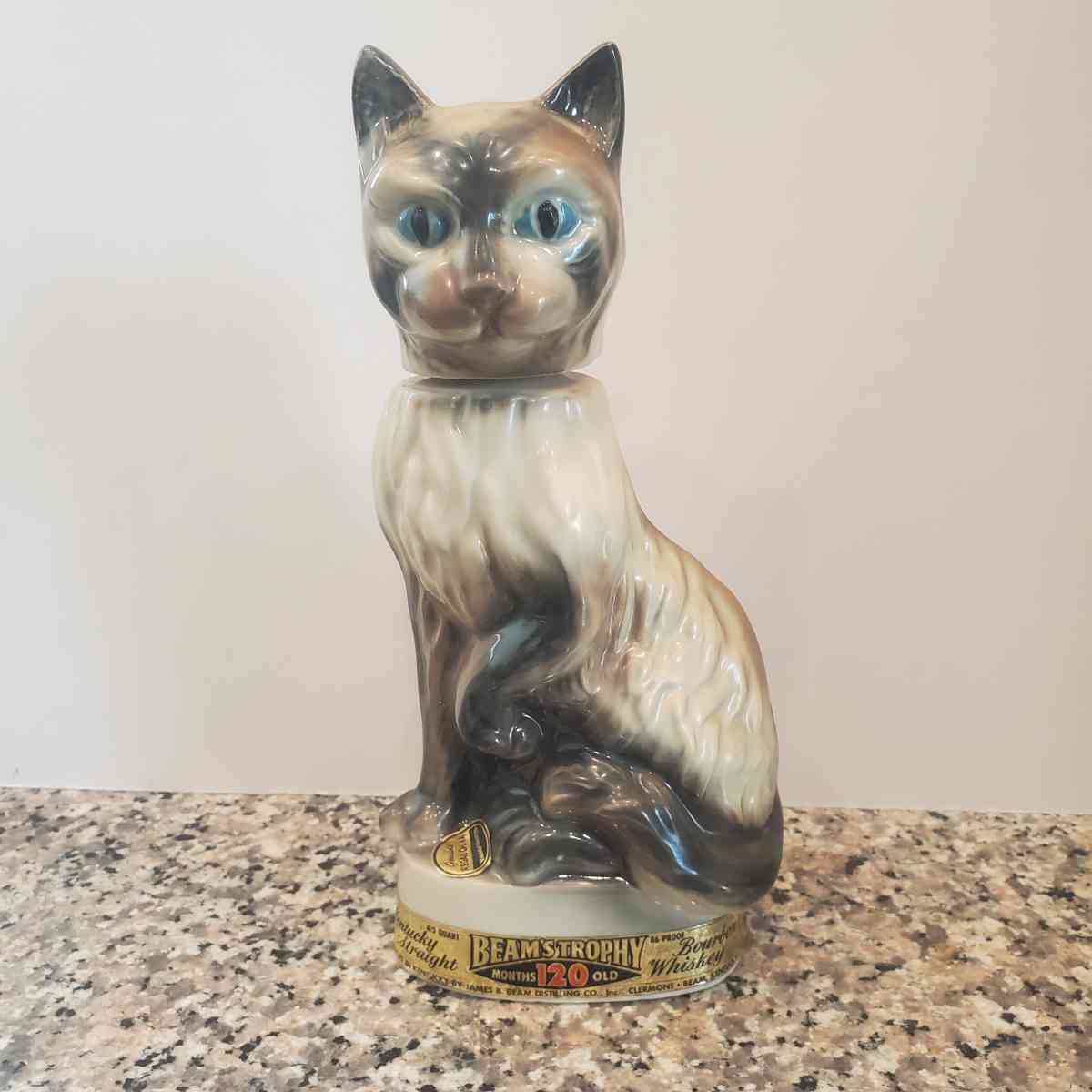 Vintage 1960s Jim Beam Cat Decanter - Fort Worth, Texas - FleaMarketBay