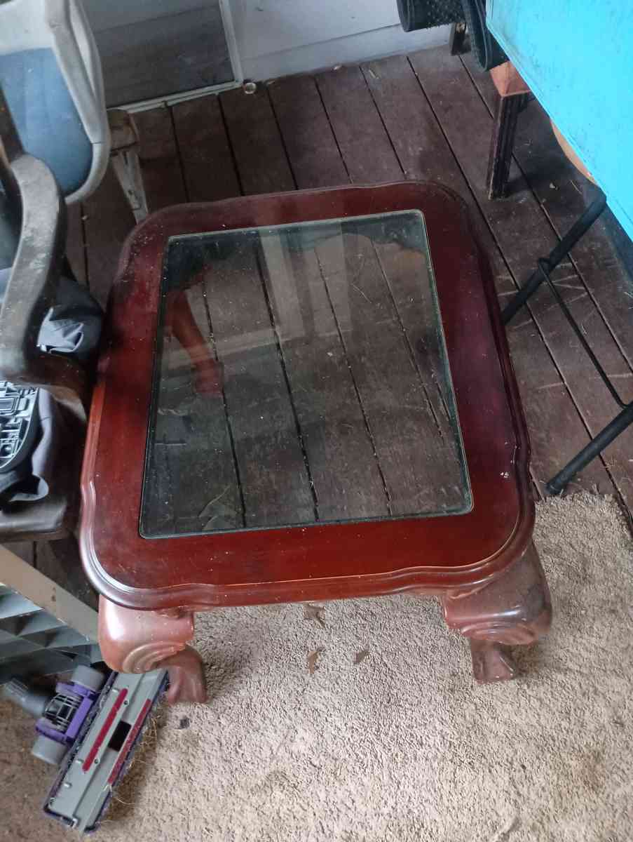 glass coffee table olk coffee table 2 side table - La Porte, Texas - FleaMarketBay