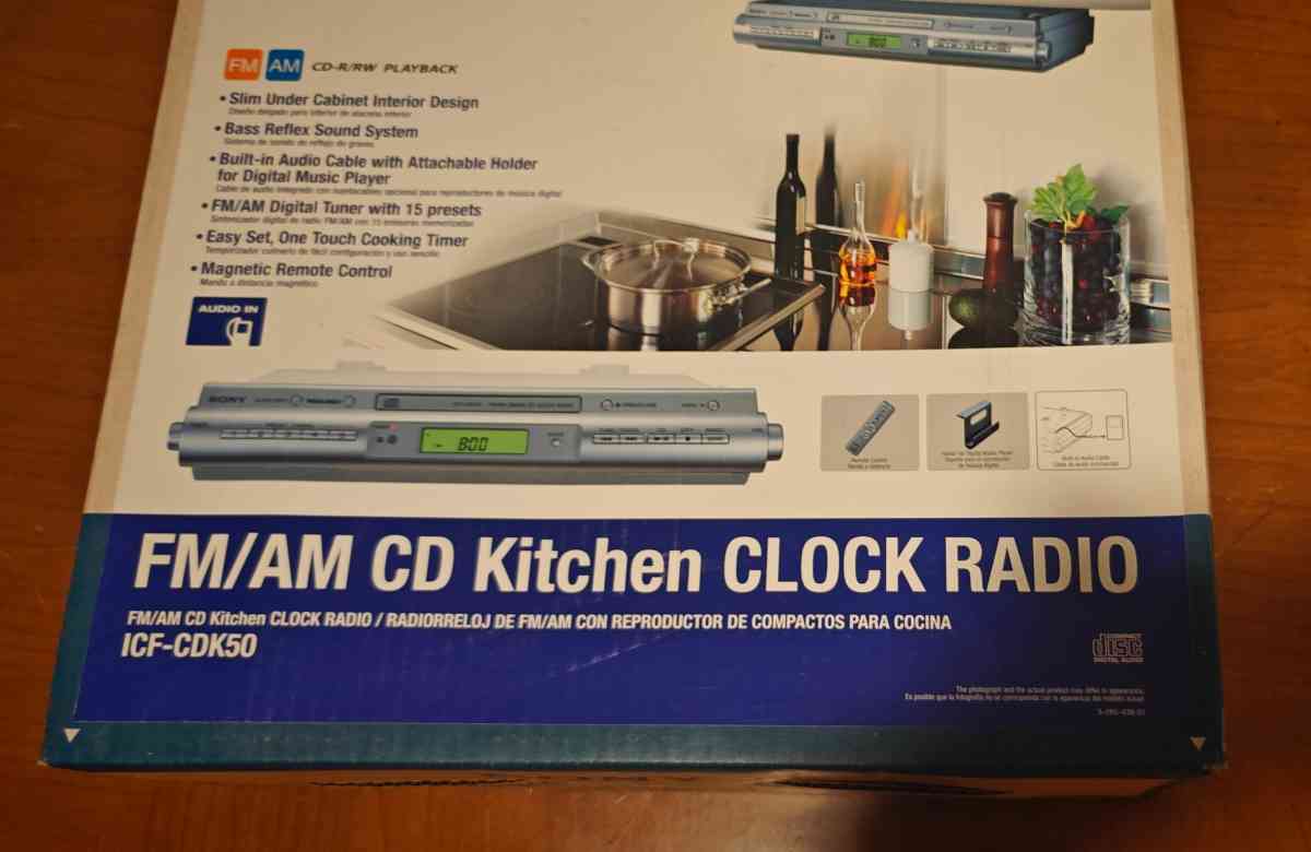 Sony FM AM CD KITCHEN CLOCK RADIO ICFCDK50 - Wayne, New Jersey - FleaMarketBay