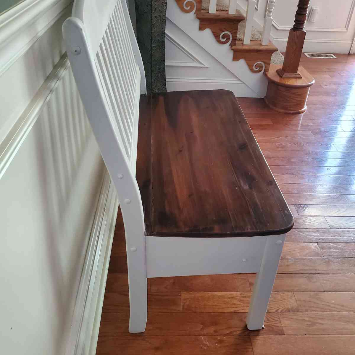 Wooden Bench W Storage - Rock Island, Tennessee - FleaMarketBay