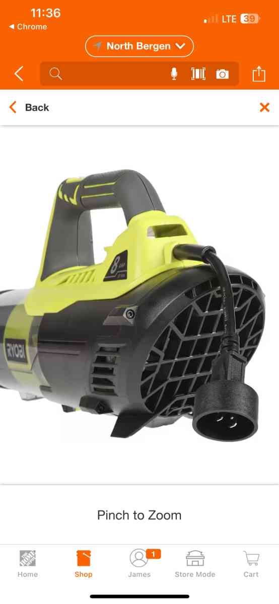 RYOBIa 135 MPH 440 CFM 8 Amp Electric Jet Fan Blower - Rochelle Park, New Jersey - FleaMarketBay