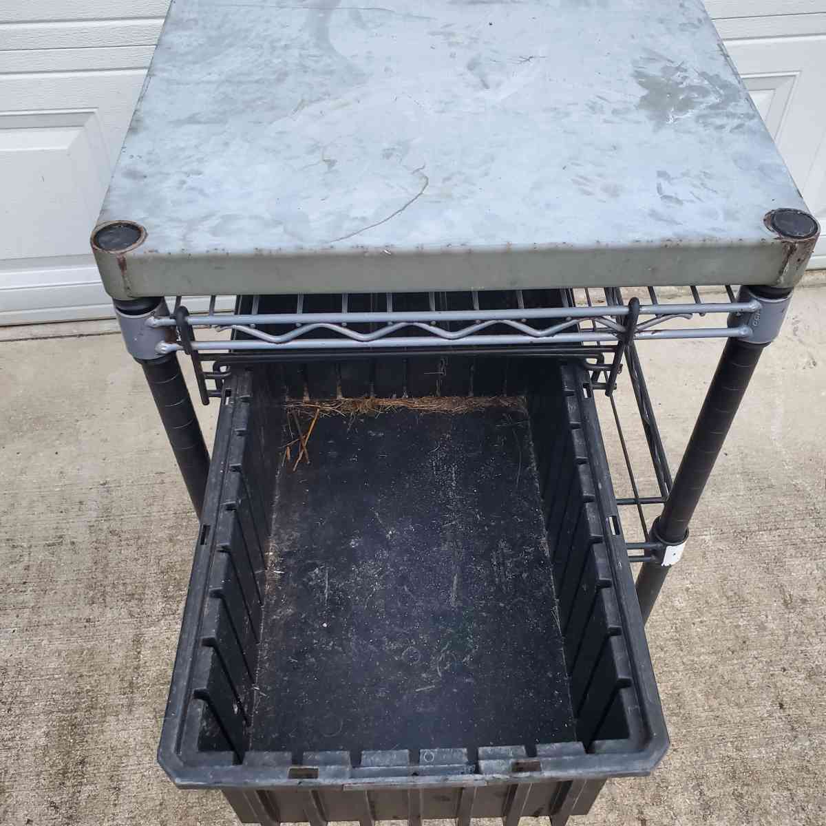 2 Shelf Rack With Stainless Steel Top And Pull Out Basket - Rock Island, Tennessee - FleaMarketBay