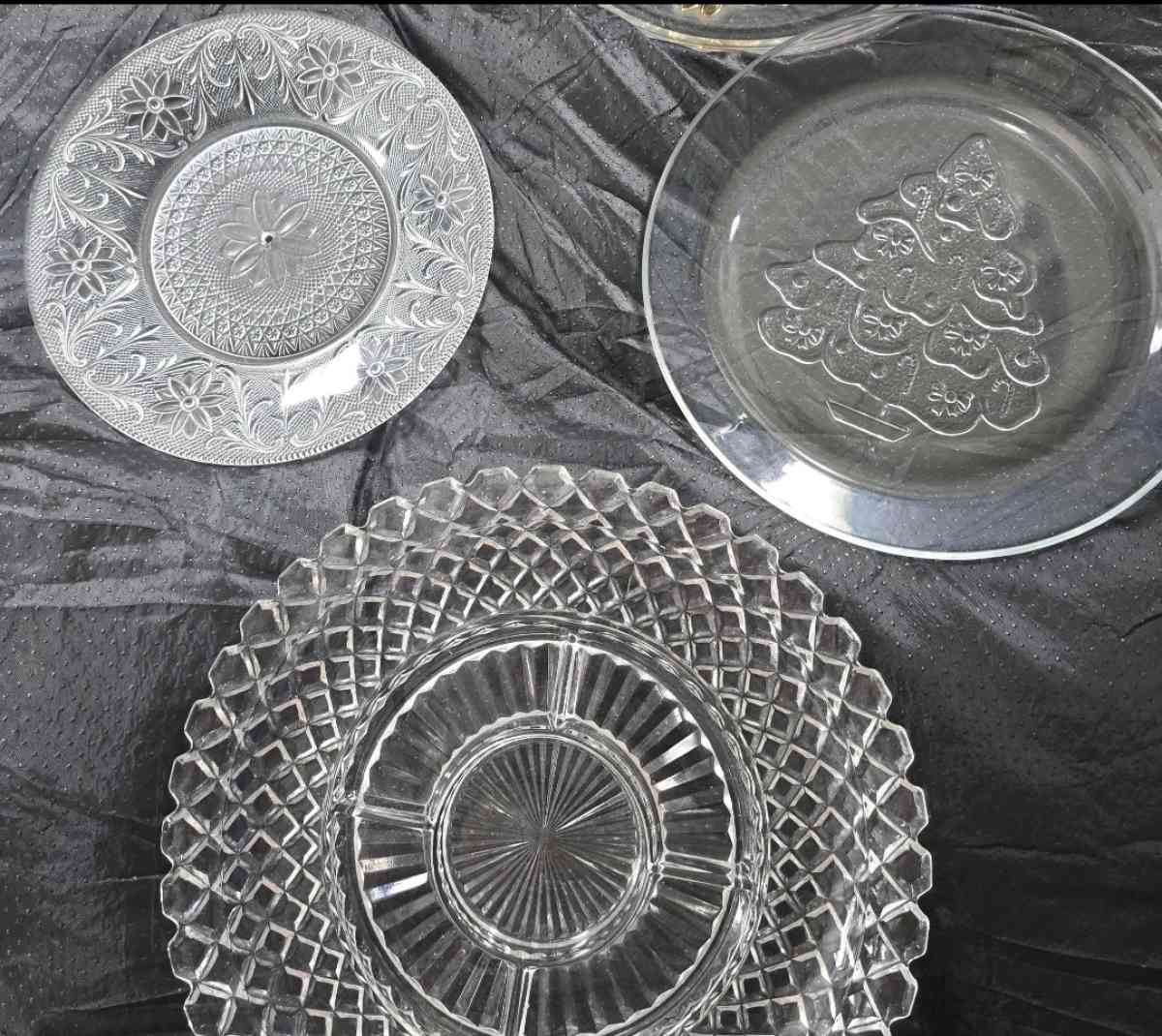 Glass Cookie and Relish serving platters - Akron, Ohio - FleaMarketBay