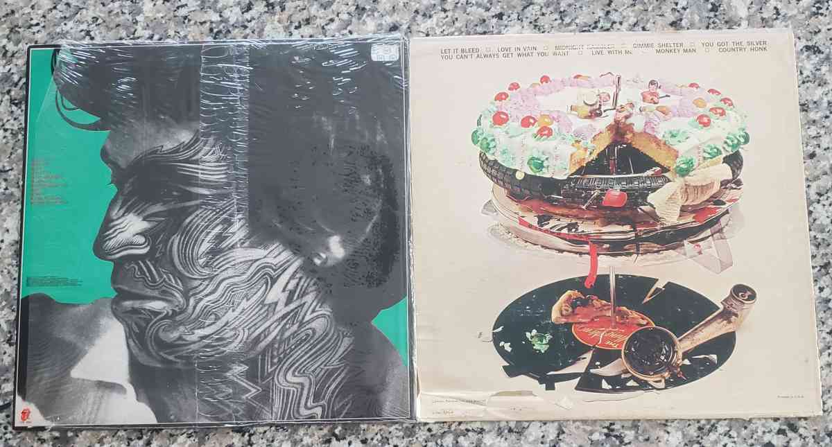 2 Rolling Stones Albums LP Vinyl w Poster - Fort Worth, Texas - FleaMarketBay
