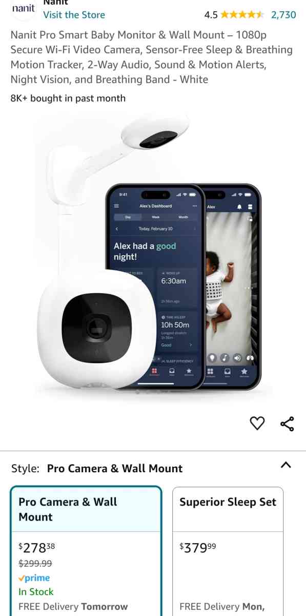 Nanit Pro Smart Baby Monitor - Fort Wayne, Indiana - FleaMarketBay