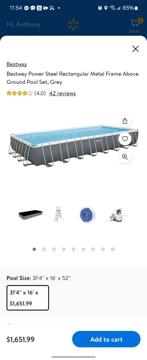Bestway Power Steel 31ft Metal Frame Pool - Homosassa, Florida - FleaMarketBay