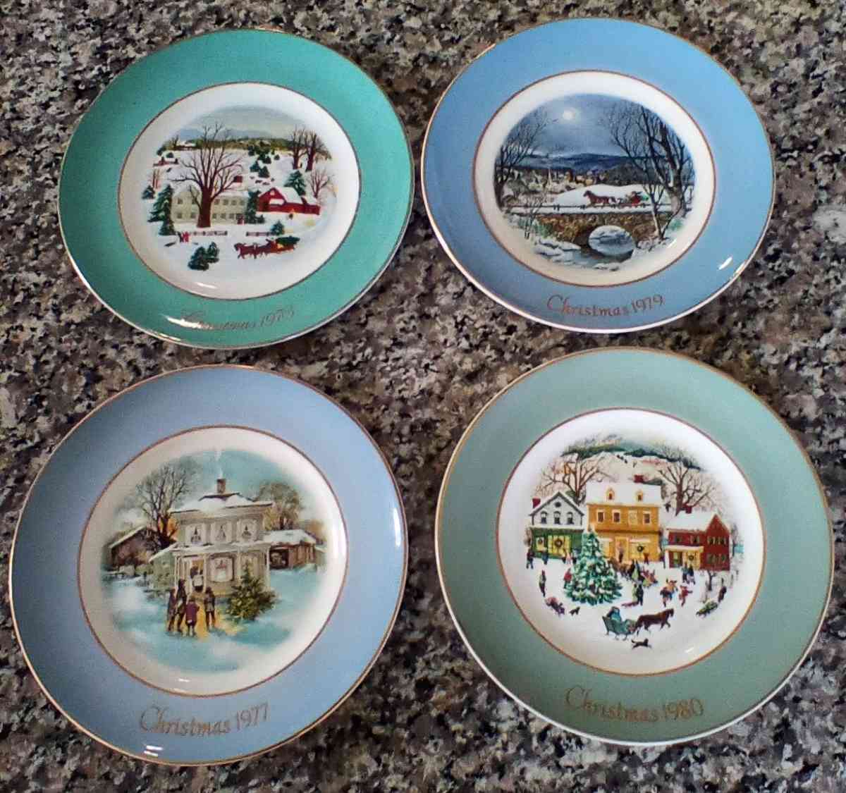 4 Avon Christmas Plates from 70s 80s - Fort Worth, Texas - FleaMarketBay