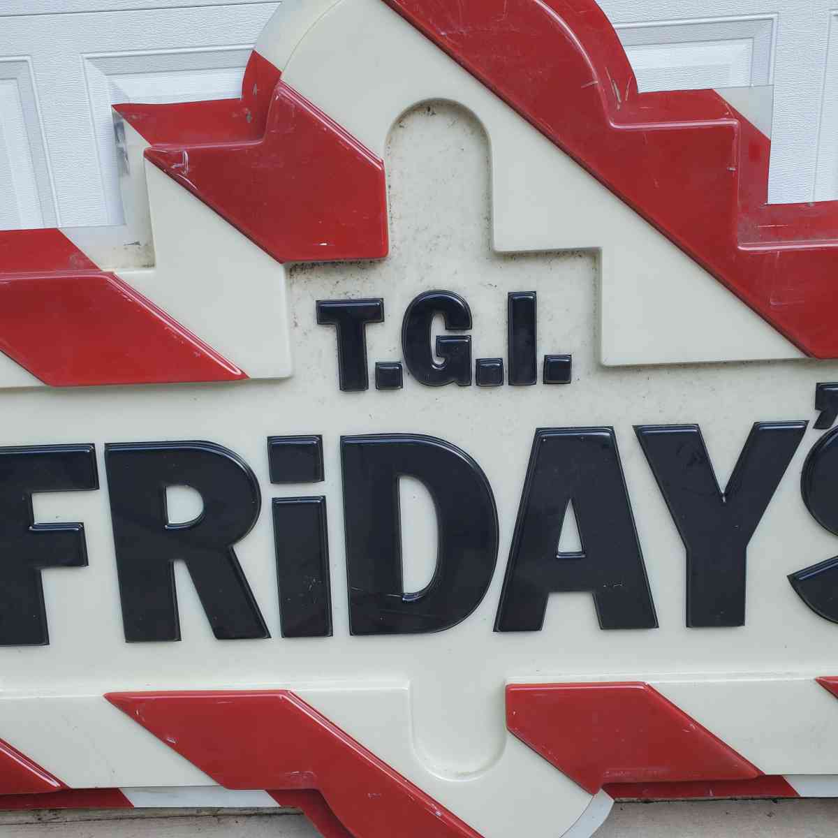 TGI Fridays Plastic Molded Sign  95 x 65  RRR Signs - Rock Island, Tennessee - FleaMarketBay