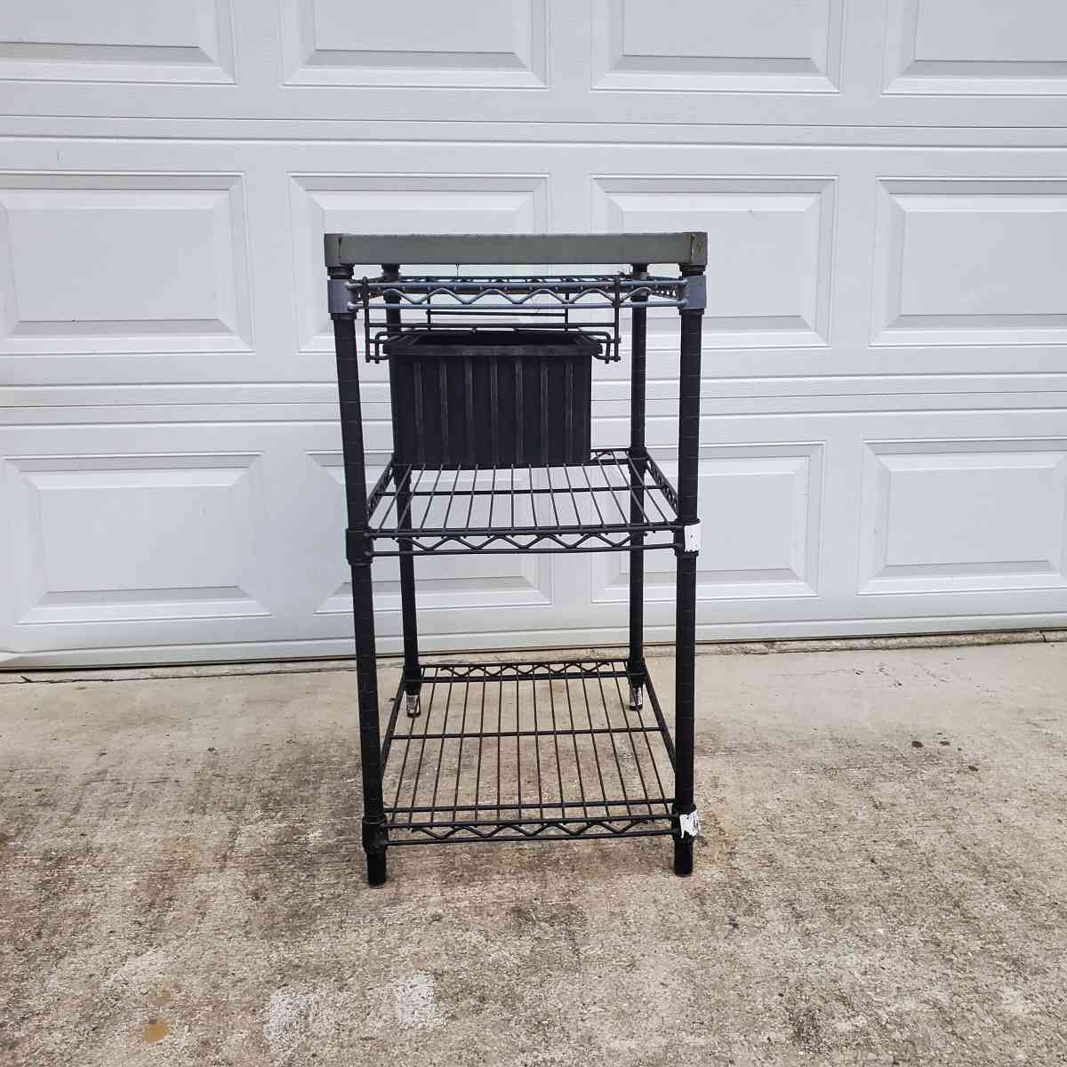 2 Shelf Rack With Stainless Steel Top And Pull Out Basket - Rock Island, Tennessee