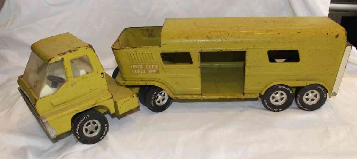 1960s Vintage Structo Horse Truck w TrailerMetal Toy - Fort Worth, Texas - FleaMarketBay