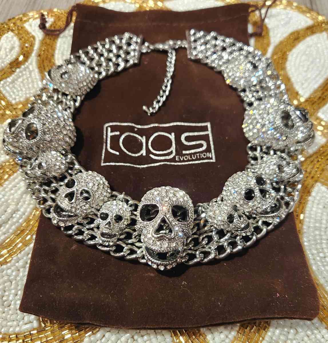 TAGS 11 Skull Swarovski Crystal Rhodium Plated Womens Excl - Kenner, Louisiana
