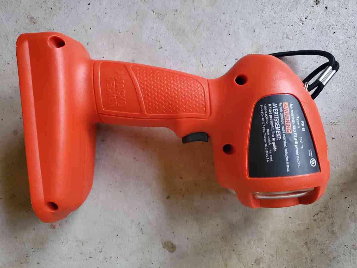 18V  Flashlight  No Battery Or Charger  Black  Decker Fires - Rock Island, Tennessee - FleaMarketBay
