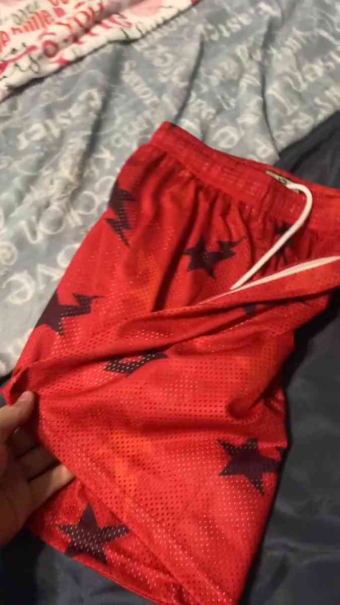 Red Eric Emanuel Bape Shorts all sizes - Atlanta, Georgia - FleaMarketBay
