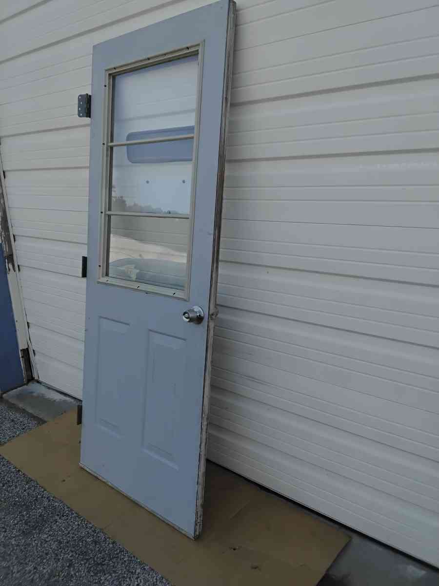 Nice Gray All Steel 3 Light JeldWen Door With HingesDoor Nob - Williamstown, New Jersey - FleaMarketBay