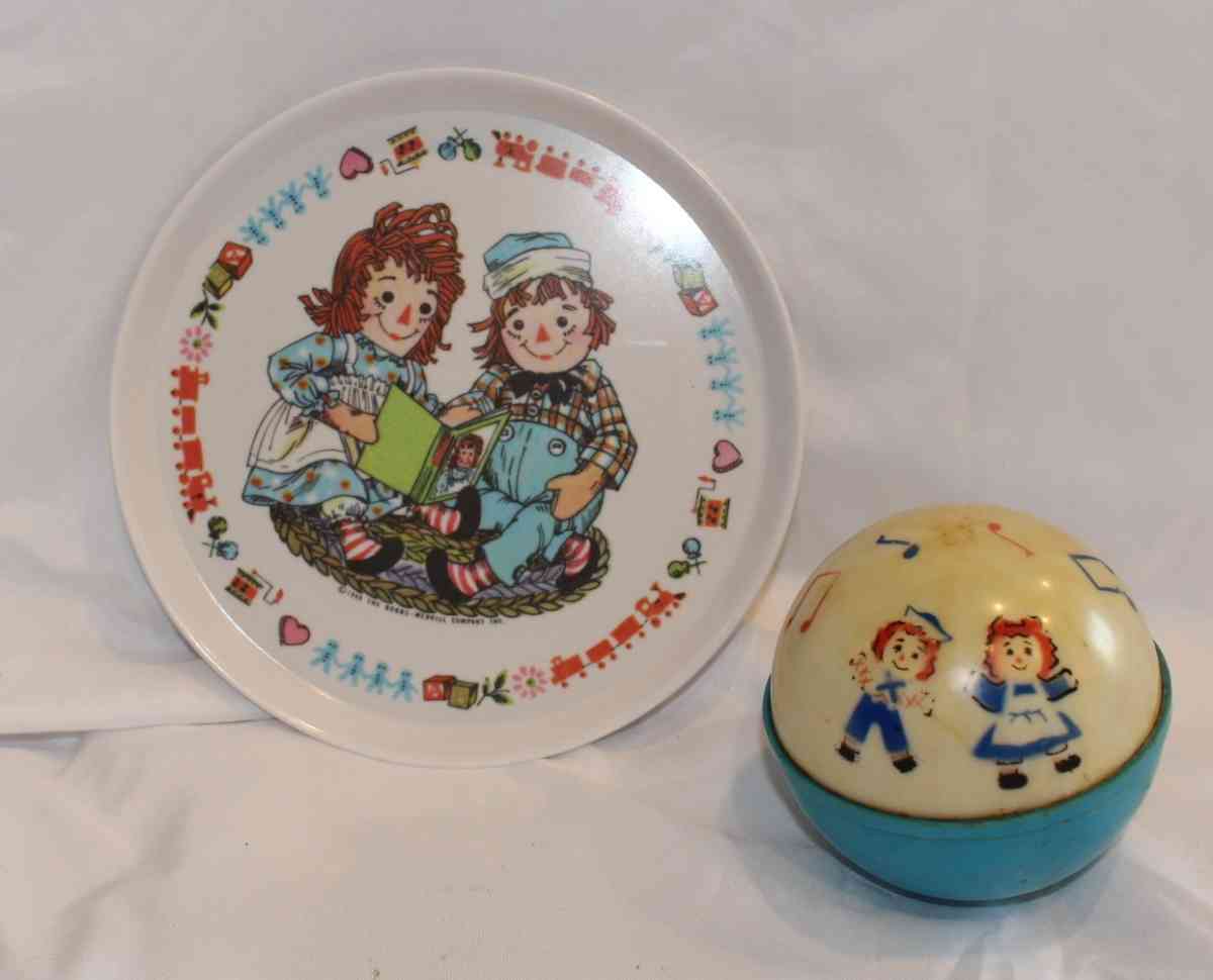 Vintage Raggedy Ann and Andy Child Plate Jingle Ball Baby - Fort Worth, Texas - FleaMarketBay
