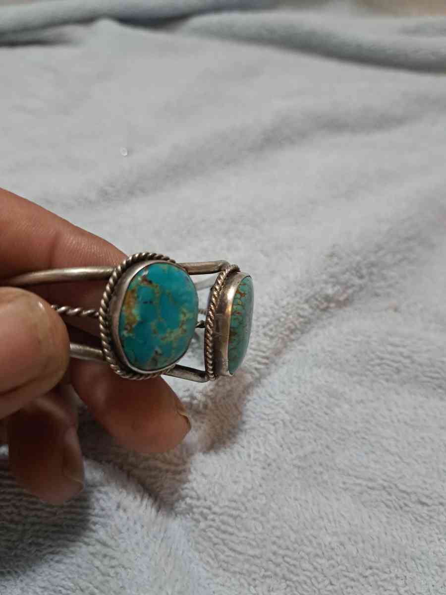 Northwest Native American turquoise bracelet silver