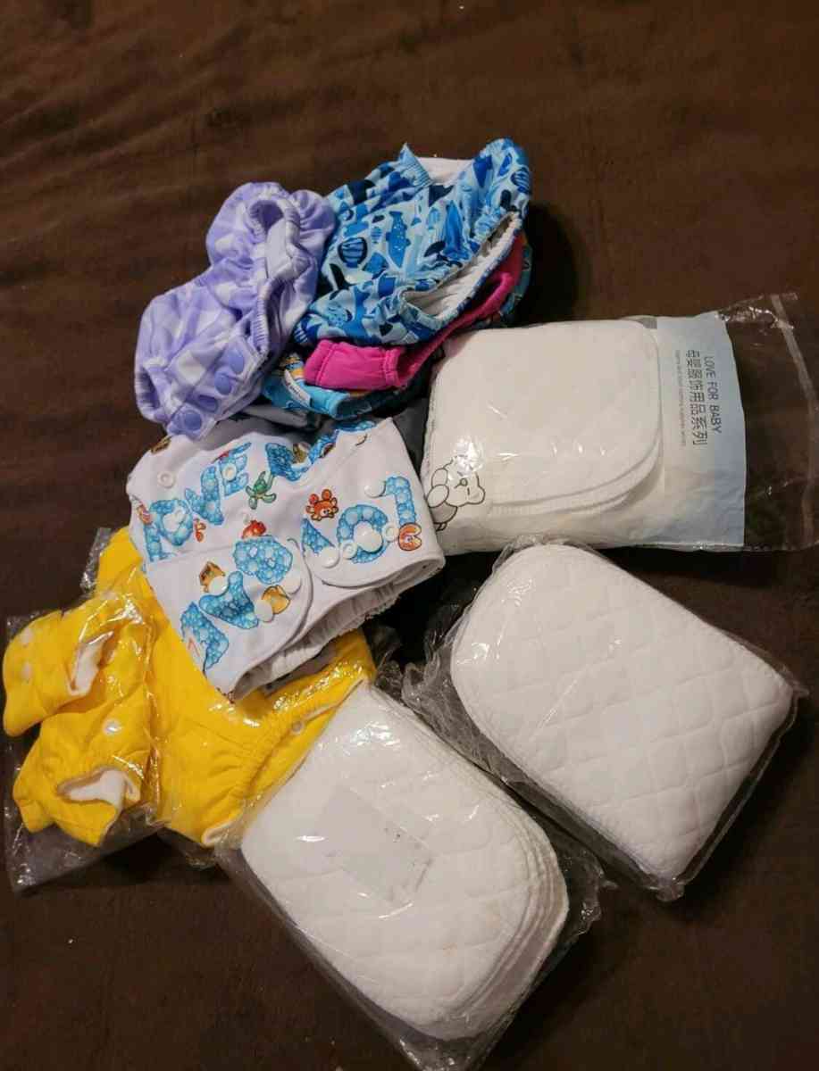NEW 9 WASHABLE DIAPERS AND 30 PADS - Barton, Maryland - FleaMarketBay