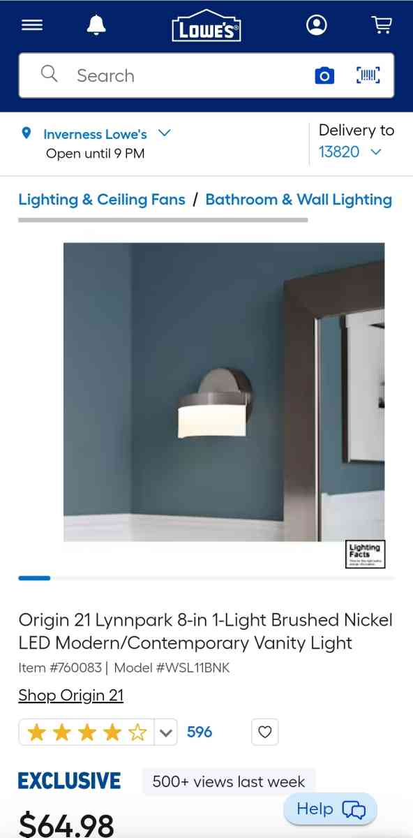 Origin21 Lynnpark Vanity Light BRAND NEW - Homosassa, Florida - FleaMarketBay