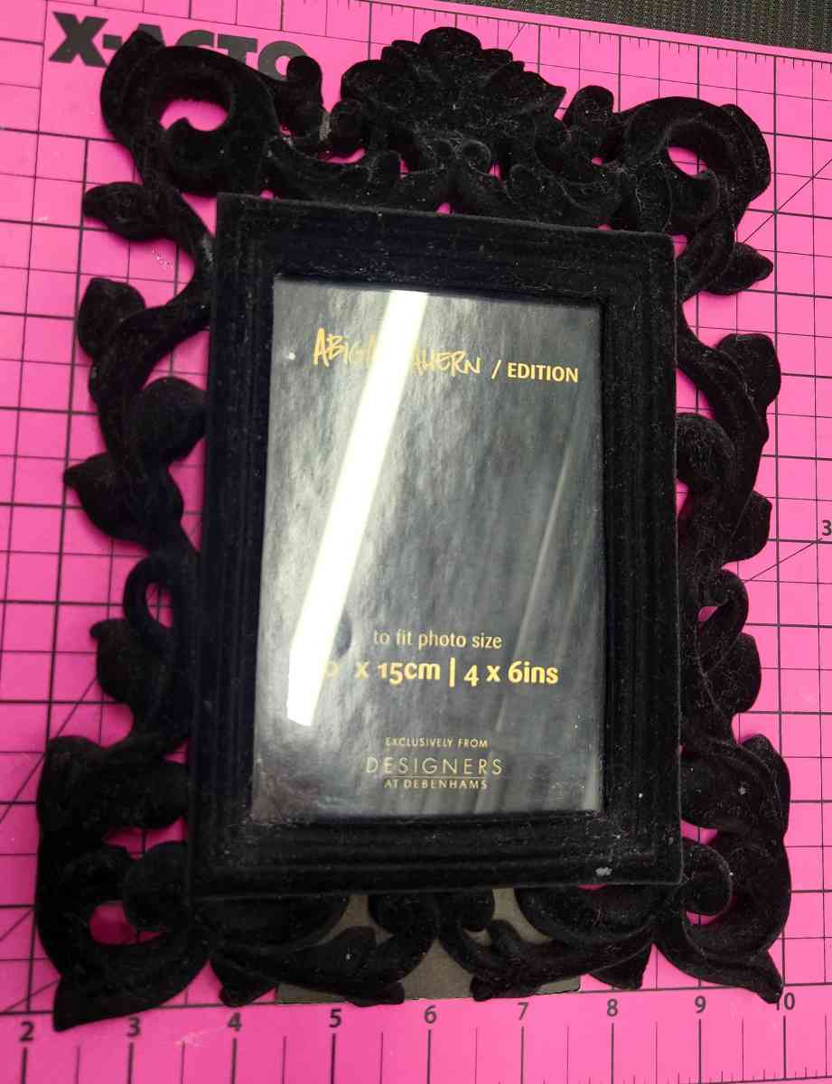 Abigail Ahern Black Velvet Baroque 4x6 Picture Frame - Kenner, Louisiana - FleaMarketBay
