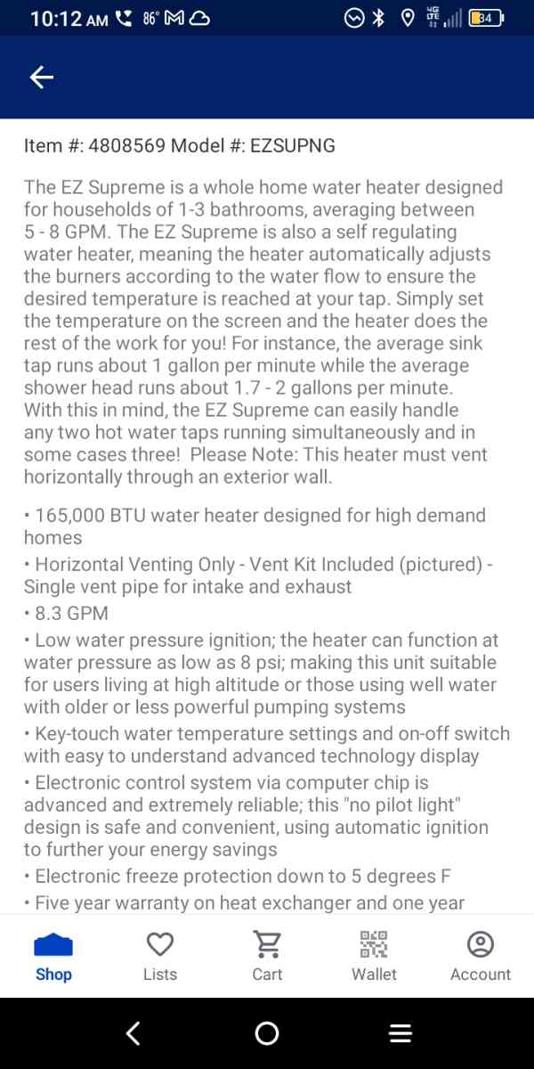 Tankless gas water heater - Boone, North Carolina - FleaMarketBay