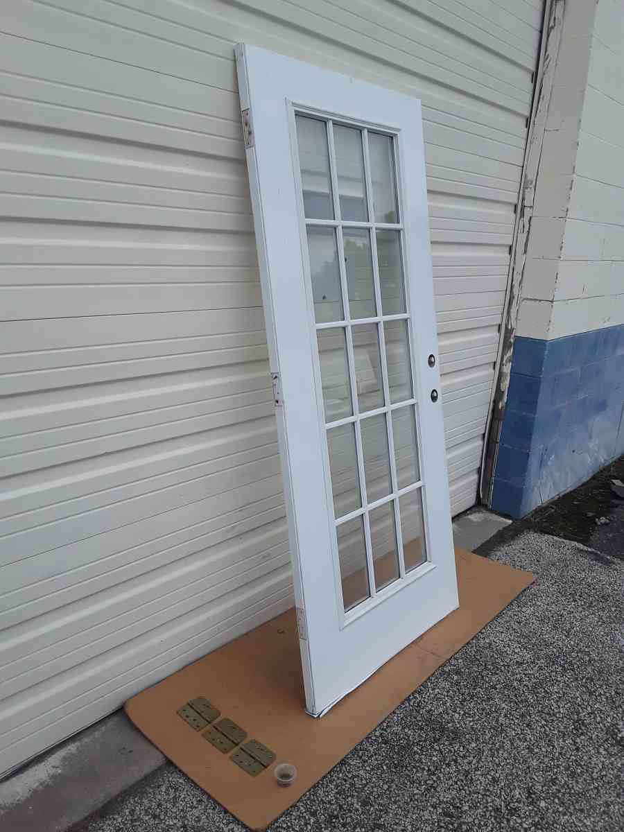 Nice White 15 Light Steel Door with HingesLeft Hand Swing - Williamstown, New Jersey - FleaMarketBay
